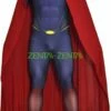 3D Cut Superman Printed Spandex Lycra Costume With Rubber Chest Symbol And Cape