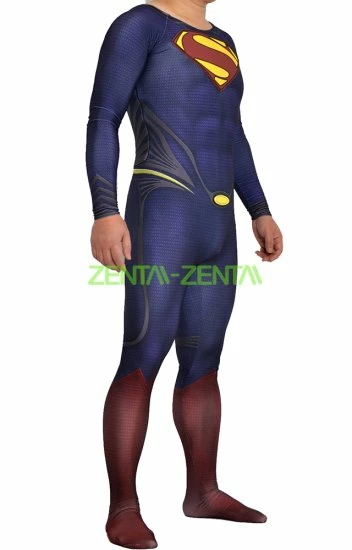 3D Cut Superman Printed Spandex Lycra Costume With Rubber Chest Symbol And Cape 4 3D Cut Superman Printed Spandex Lycra Costume With Rubber Chest Symbol And Cape - Image 4