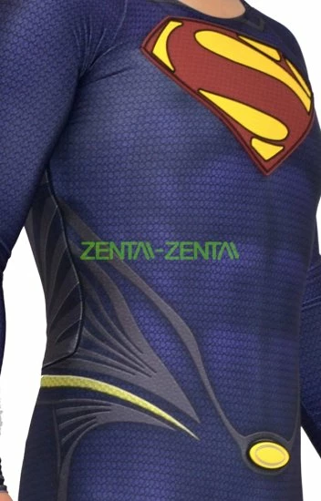 3D Cut Superman Printed Spandex Lycra Costume With Rubber Chest Symbol And Cape 7 3D Cut Superman Printed Spandex Lycra Costume With Rubber Chest Symbol And Cape - Image 7