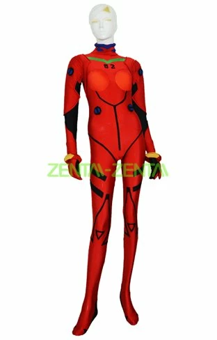 Asuka Langley Soryu Costume | Spandex Lycra Super Hero Zentai Suit 2 Asuka Langley Soryu Costume | Spandex Lycra Super Hero Zentai Suit - Image 2