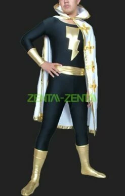 Black Adam! Black And Gold Spandex Lycra Super Hero Zentai Suits