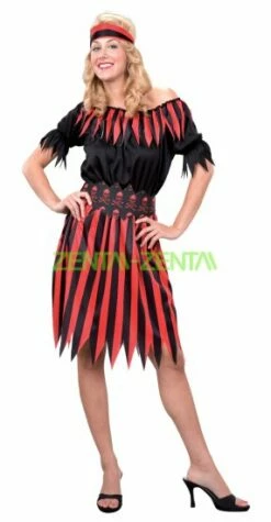 Black And Red Miss Pirate Adult Halloween Costume