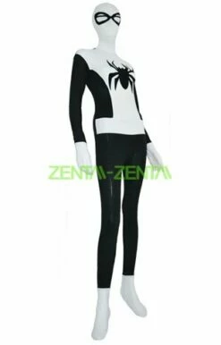 Black And White Spandex Lycra S-guy Zentai Suit