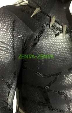 Black Panther Costume With Puff Printings ,Claws,Necklace And Helmet -Ghostly Store black panther costume with puff printings claws necklace and helmet 459022.image .351x550