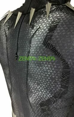 Black Panther Costume With Puff Printings ,Claws,Necklace And Helmet -Ghostly Store black panther costume with puff printings claws necklace and helmet d9431a.image .351x550