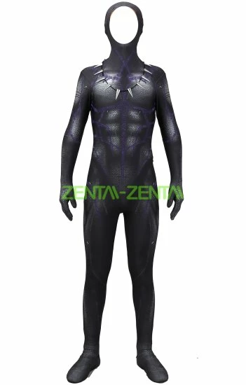 Black Panther Dye-Sub Costume With Purple Details 1 Black Panther Dye-Sub Costume With Purple Details