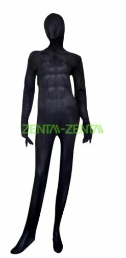 Black Printed S-guy Suit With 3D Muscle Shades