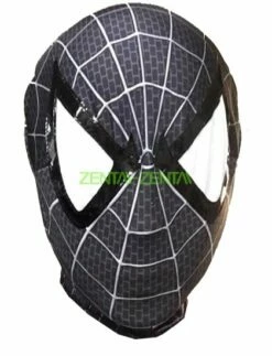 Black S-guy Hood With Shiny Metallic And Mesh Eyes