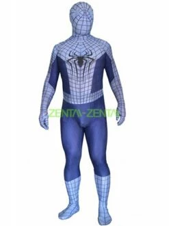 Blue And Light Blue Printed Spandex Lycra S-guy Zentai Costume With 3D Muscle...