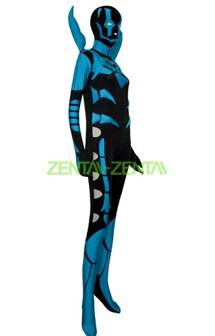Blue Beetle Jaime Reyes Black And Blue Spandex Lycra Zentai Suit 3 Blue Beetle Jaime Reyes Black And Blue Spandex Lycra Zentai Suit - Image 3