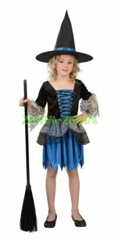 Blue Cute Witch Halloween Costume For Kid