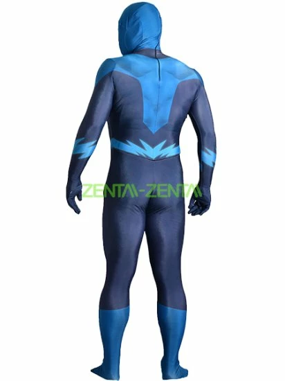 Blue Lantern Flash Costume | Printed Spandex Lycra With 3D Muscle Shading 2 Blue Lantern Flash Costume | Printed Spandex Lycra With 3D Muscle Shading - Image 2