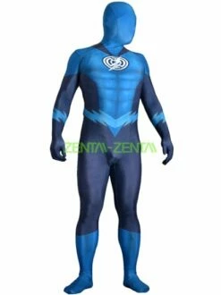Blue Lantern Flash Costume | Printed Spandex Lycra With 3D Muscle Shading