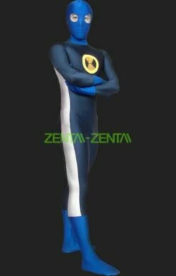 Blue Lycra Spandex Super Hero Zentai Suits With Eyes Open