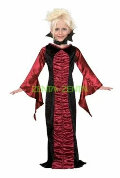 Burgundy Gothic Vampire Halloween Costume For Kid
