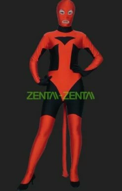 Catwoman-Black And Red Full Body Spandex Lycra Zentai Suit
