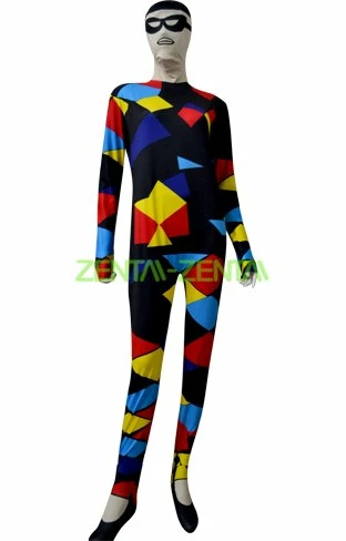 Clown Multi-Color Spandex Lycra Printed Zentai Suit 1 Clown Multi-Color Spandex Lycra Printed Zentai Suit