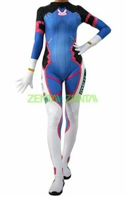 D Va Overwatch Upgraded Costume | Printed Spandex Lycra With Shiny Metallic...