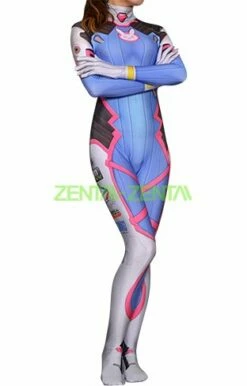D.Va Overwatch Printed Spandex Lycra Zentai Costume No Hood