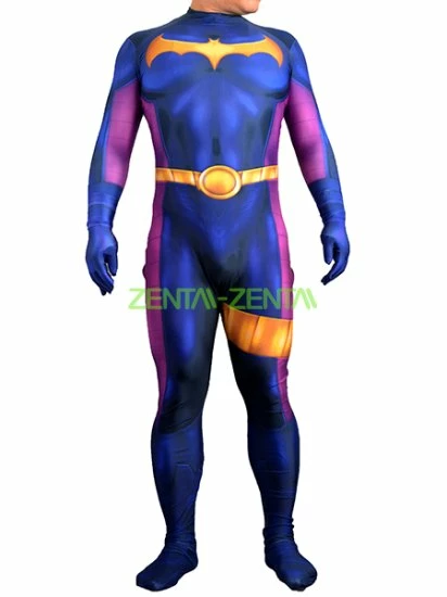 Dark Blue And Fuchsia Printed B-guy Costume With 3D Muscle Shading 1 Dark Blue And Fuchsia Printed B-guy Costume With 3D Muscle Shading