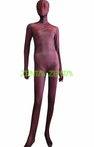 Dark Red 3D Muscle Shades And Comb Printed Zentai Suit 1 Dark Red 3D Muscle Shades And Comb Printed Zentai Suit