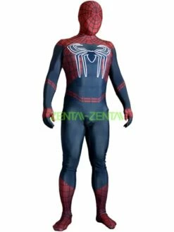 Dark Red And Blue Printed S-guy Lycra Zentai Costume With 3D Muscle Shading