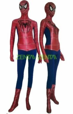 Dark Red And Blue Spandex Lycra Printed S-guy Costume