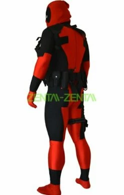 Deadpool Costume | Black Matte Metallic And Red Spandex Lycra Zentai Suit -Ghostly Store deadpool costume black matte metallic and red spandex lycra zentai suit 21a998.image .312x488