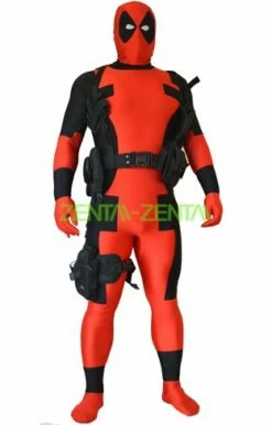 Deadpool Costume | Black Matte Metallic And Red Spandex Lycra Zentai Suit -Ghostly Store deadpool costume black matte metallic and red spandex lycra zentai suit e6e052.image .312x488