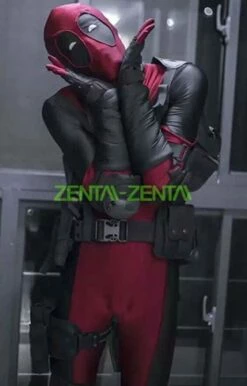 Deadpool Costume | Dark Red And Black Piping Sewn With 1 Hood No Gear