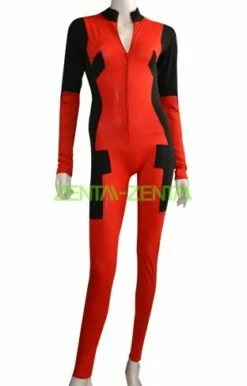 Deadpool Costume | Front Open Catsuit Without Hood Hand Feet