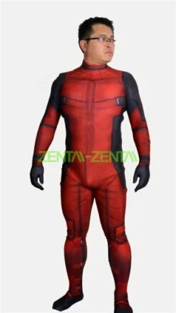 Deadpool Costume | Printed Spandex Lycra Zentai Suit With 3D Muscle Shades No...