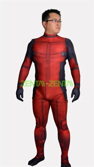 Deadpool Costume | Printed Spandex Lycra Zentai Suit With 3D Muscle Shades No... 1 Deadpool Costume | Printed Spandex Lycra Zentai Suit With 3D Muscle Shades No...