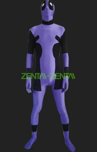 Deadpool Costume - Purple And Black Zentai Suit 1 Deadpool Costume - Purple And Black Zentai Suit