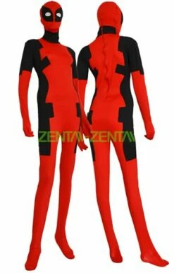Deadpool Costume | Red And Black Spandex Lycra Zentai Suit