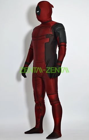 Deadpool DarK Red Printed Spandex Lycra Bodysuit With Padding And Rubber Lenses 3 Deadpool DarK Red Printed Spandex Lycra Bodysuit With Padding And Rubber Lenses - Image 3