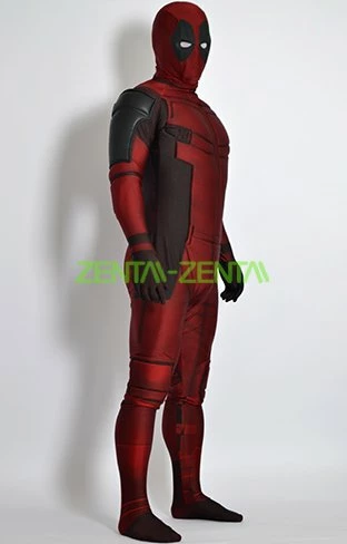 Deadpool DarK Red Printed Spandex Lycra Bodysuit With Padding And Rubber Lenses 4 Deadpool DarK Red Printed Spandex Lycra Bodysuit With Padding And Rubber Lenses - Image 4