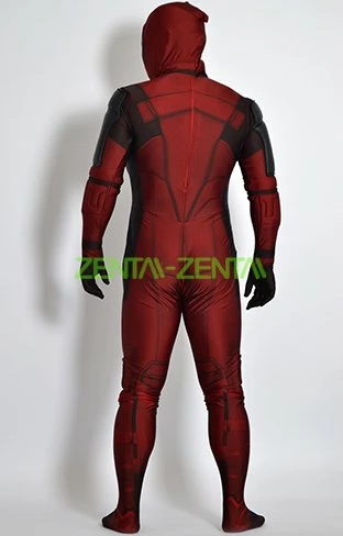 Deadpool DarK Red Printed Spandex Lycra Bodysuit With Padding And Rubber Lenses 2 Deadpool DarK Red Printed Spandex Lycra Bodysuit With Padding And Rubber Lenses - Image 2