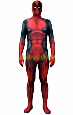 Deadpool Dye-Sub Spandex Lycra Costume With Lenses Glued