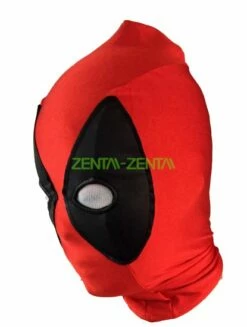 Deadpool Hood | Red Spandex Matte Black Metallic Spandex Mesh Eyes Hood With...