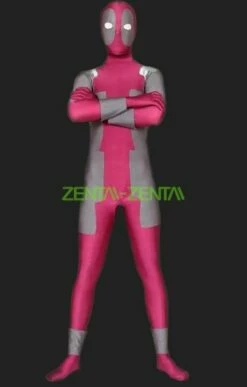 Deadpool-Pink And Grey Premium Zentai Suit