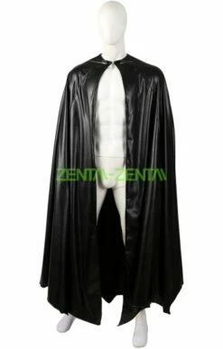 Double Layered Fake Leather Black B-guy Cape