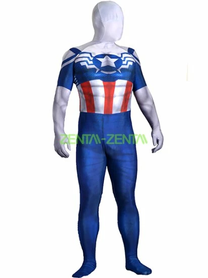 Falcon Captain America Costume | Printed Spandex Lycra With 3D Muscle Shading 1 Falcon Captain America Costume | Printed Spandex Lycra With 3D Muscle Shading