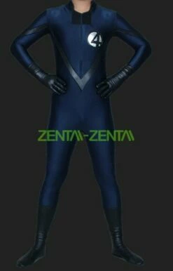 Fantastic 4-Blue And Black Spandex Lycra Catsuit