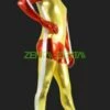 Gold And Red Shiny Metallic Full Body Suit/ Zentai Suit