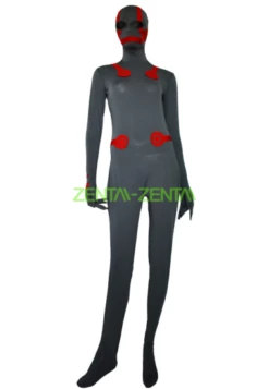 Greed Costume | Dark Grey And Red Spandex Lycra Zentai Suit