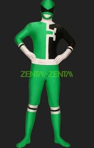 Green And Black Spandex Lycra Multi-Color Zentai Suit 1 Green And Black Spandex Lycra Multi-Color Zentai Suit