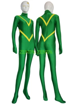 Green And Yellow Spandex Lycra Superheor Catsuit