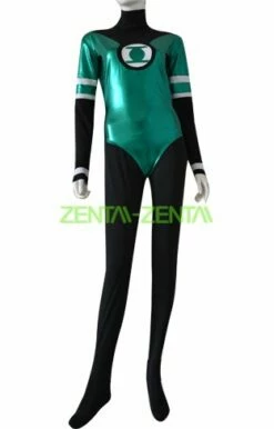 Green Lantern Shiny Metallic And Spandex Lycra Zentai Suit