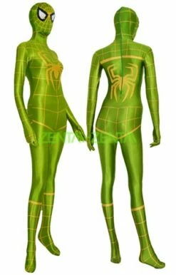 Green S-guy Costume | Green And Yellow Spandex Lycra S-guy Zentai
